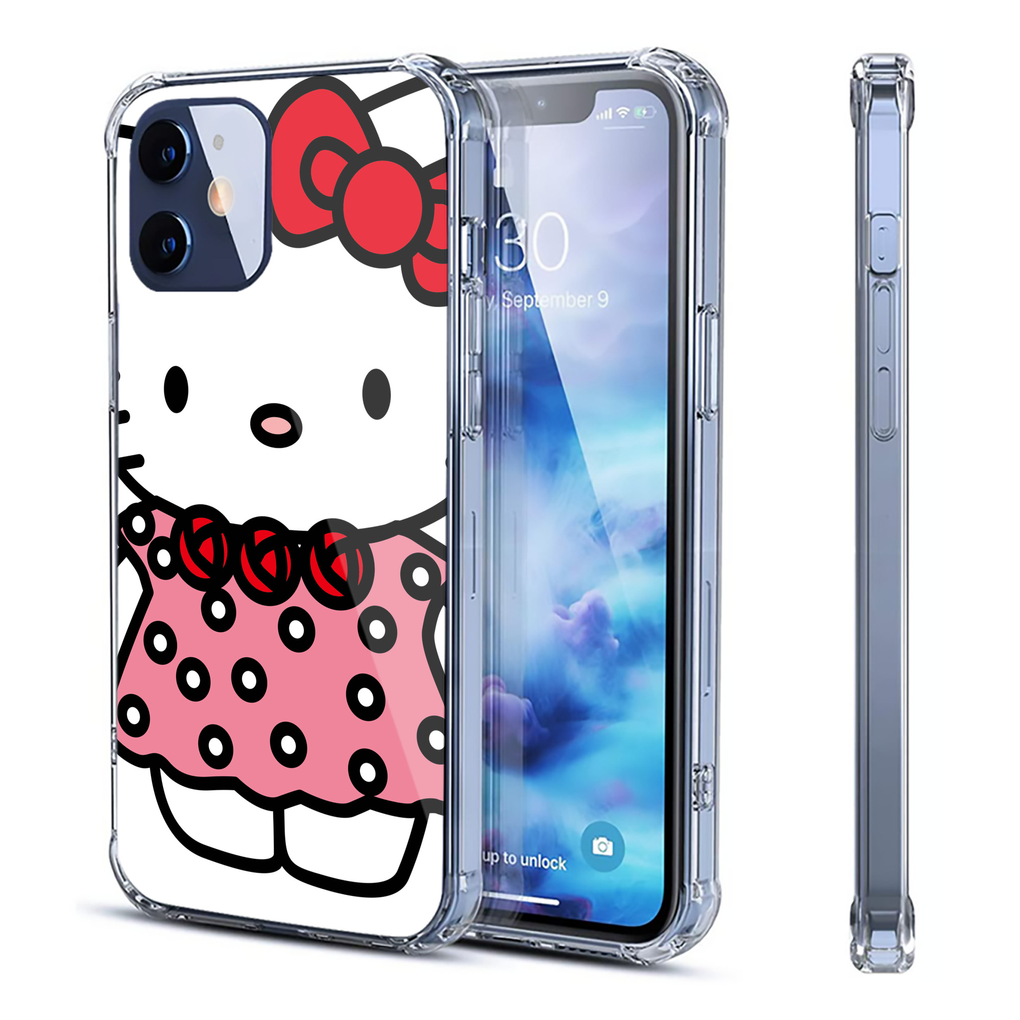 （画像用） Hello Kitty ハローキティ 【iPhone 12シリーズ対応】透明スマホケース（クリアソフトケース）